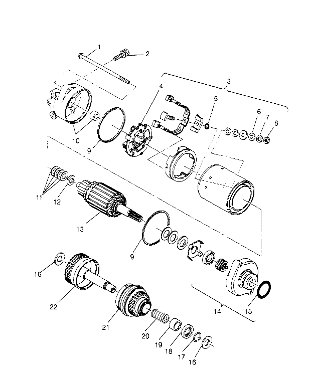 STARTING MOTOR ASSEMBLY SL 650 B954058 (4930483048C005)