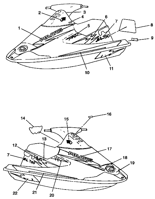 DECALS SL 750 B954070 (4930523052A007)