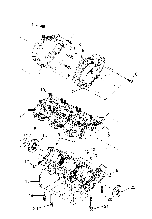 CRANKCASE ASSEMBLY  SL 750 B954070 (4930523052B013)