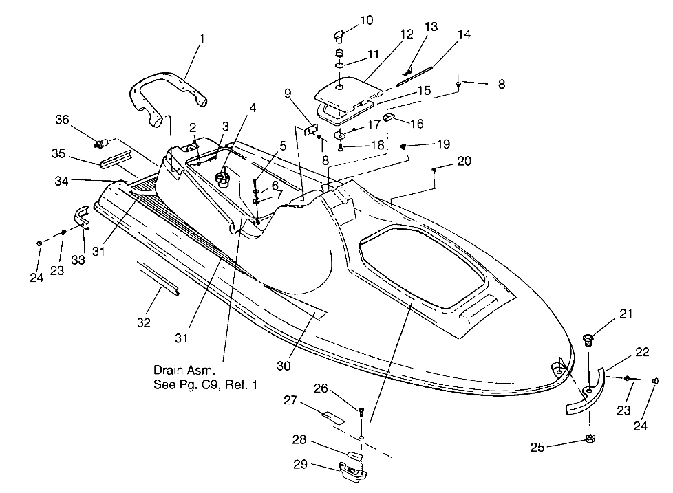 HULL and BODY ASSEMBLY SLT 750 B954170 (4930563056A005)