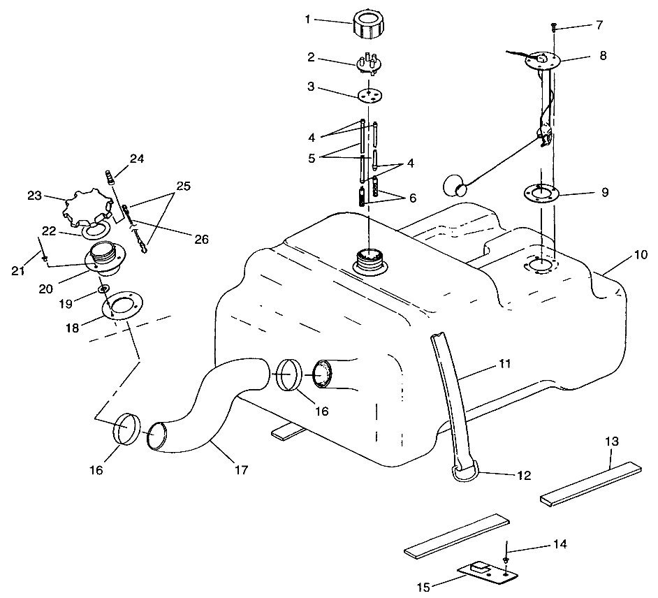 FUEL TANK w/SEPARATE FUEL SENDER   and PICK-UP  SLT 750 B954170 (4930563056A009)