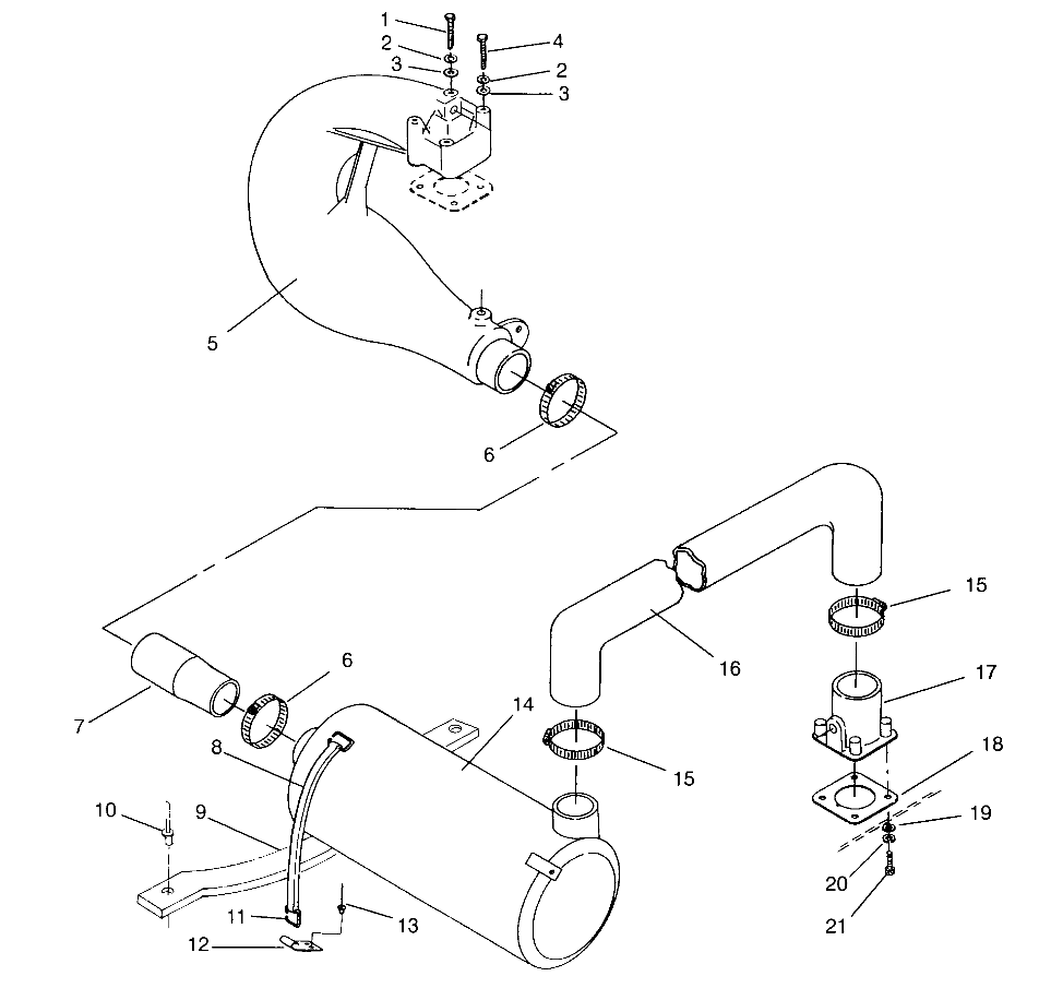 EXHAUST SYSTEM SLT 750 B954170 (4930563056B005)