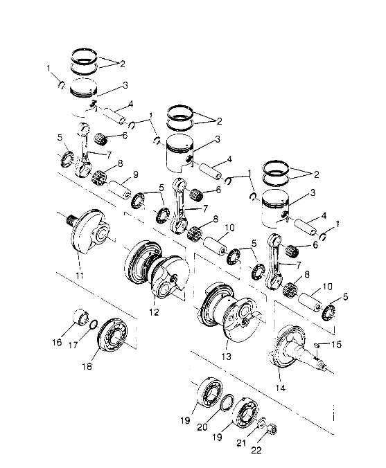 CRANKSHAFT & PISTON  SLT 750 B954170 (4930563056C002)