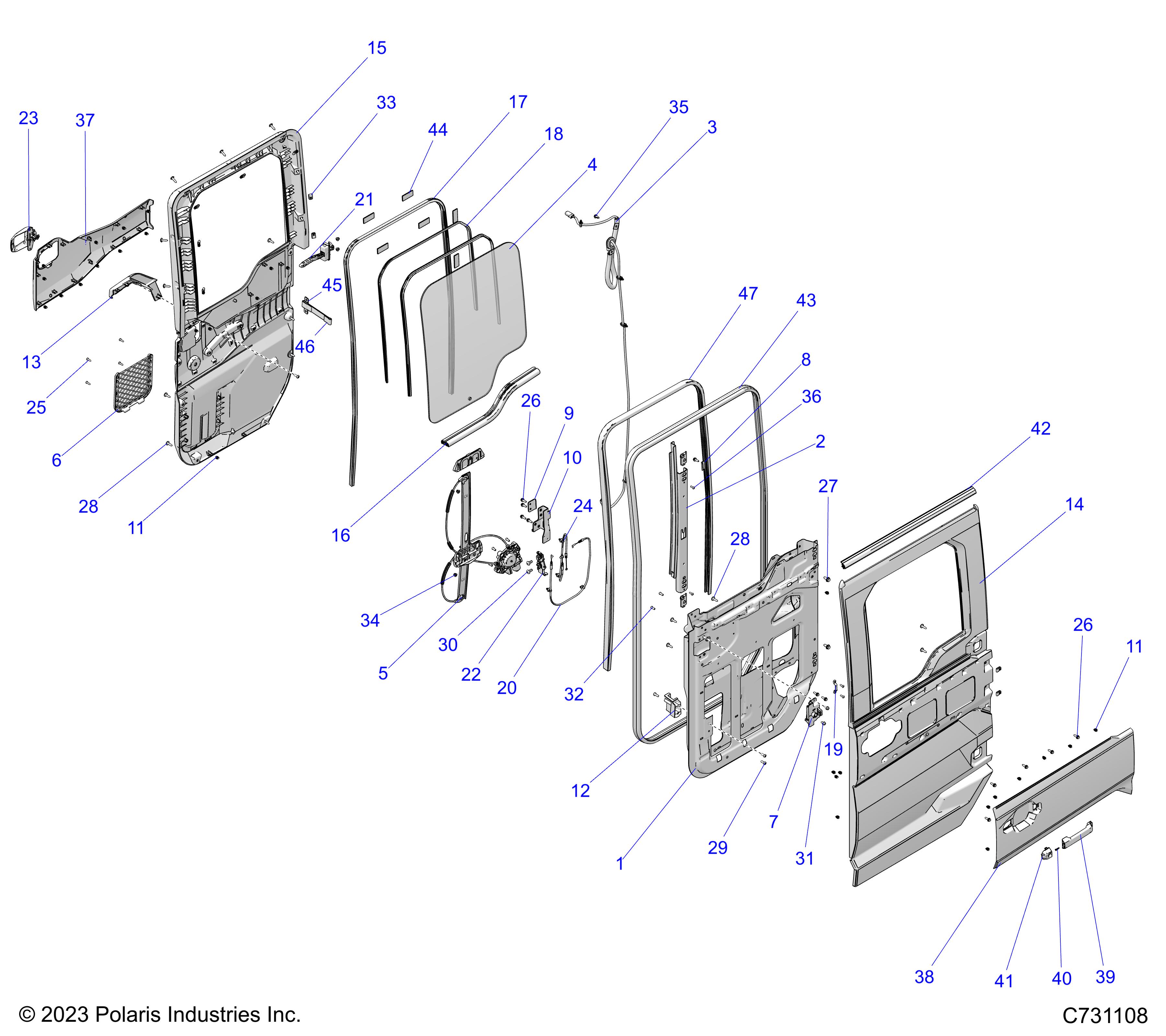 BODY, DOORS, REAR - R24X6L1RAH/AS/BH/BS (C731108)