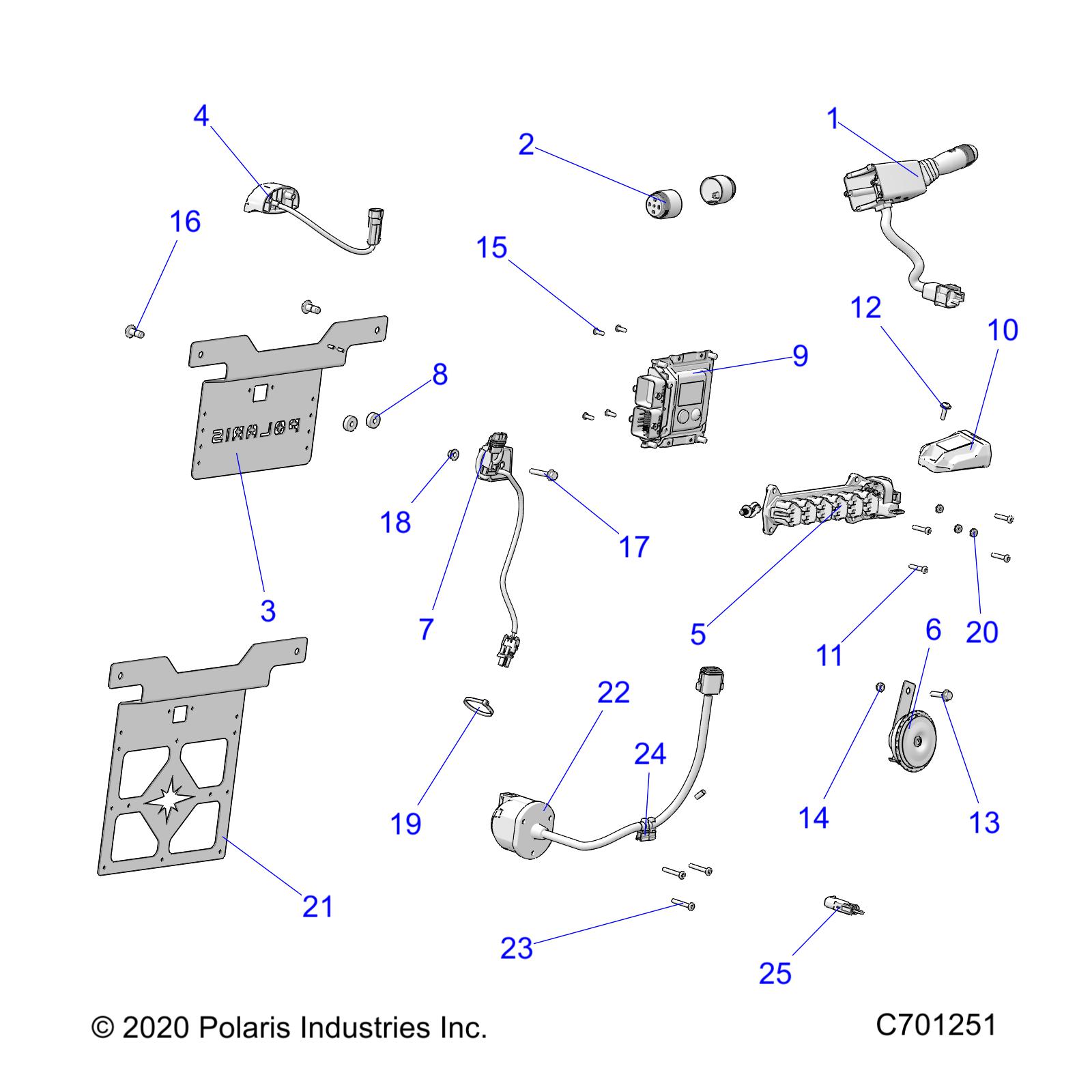 ELECTRICAL COMPONENTS, AND LICENSE PLATE - R21RRED4JA (C700404)