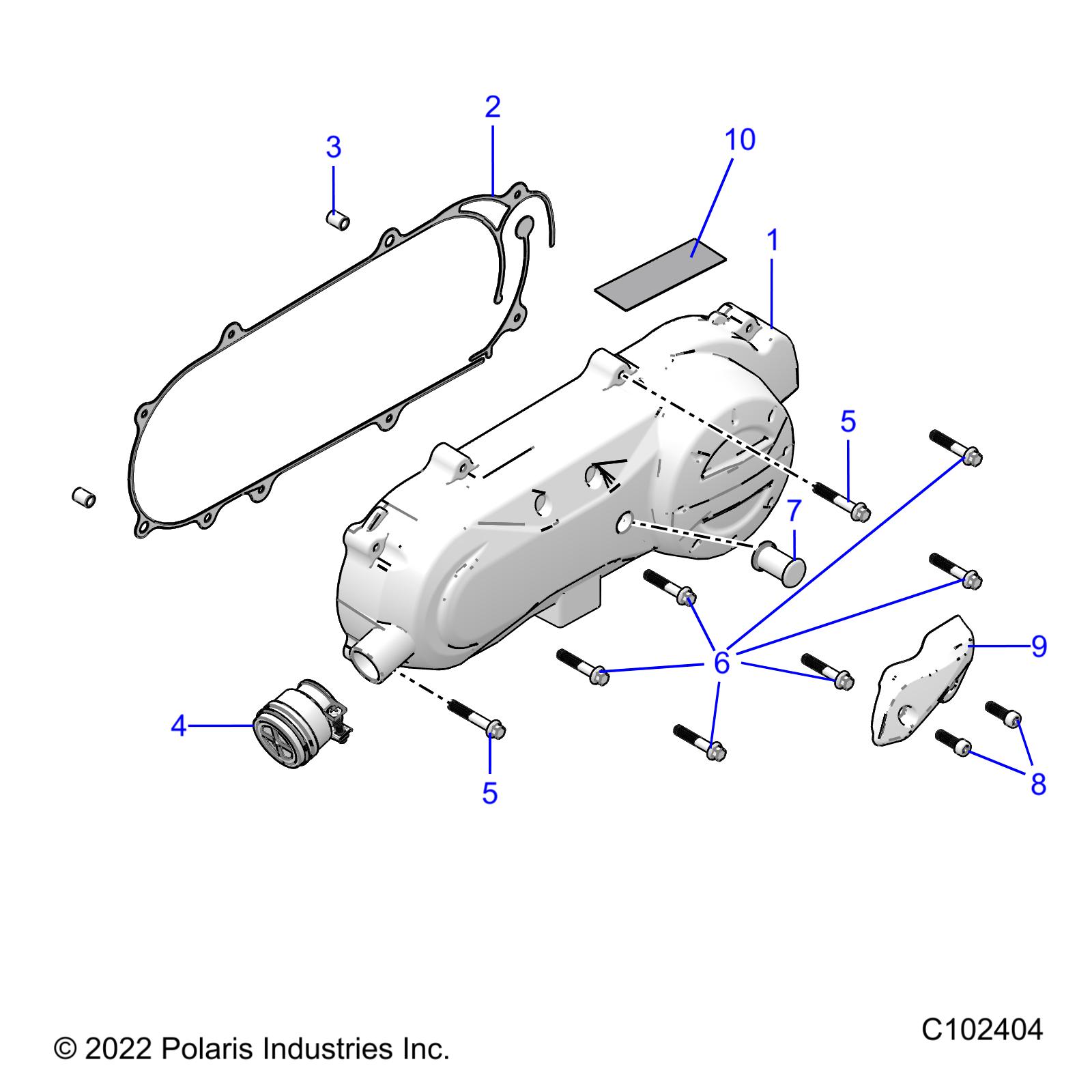 DRIVE TRAIN, CLUTCH COVER AND DUCTING - A23HBE07N2 (C102404)