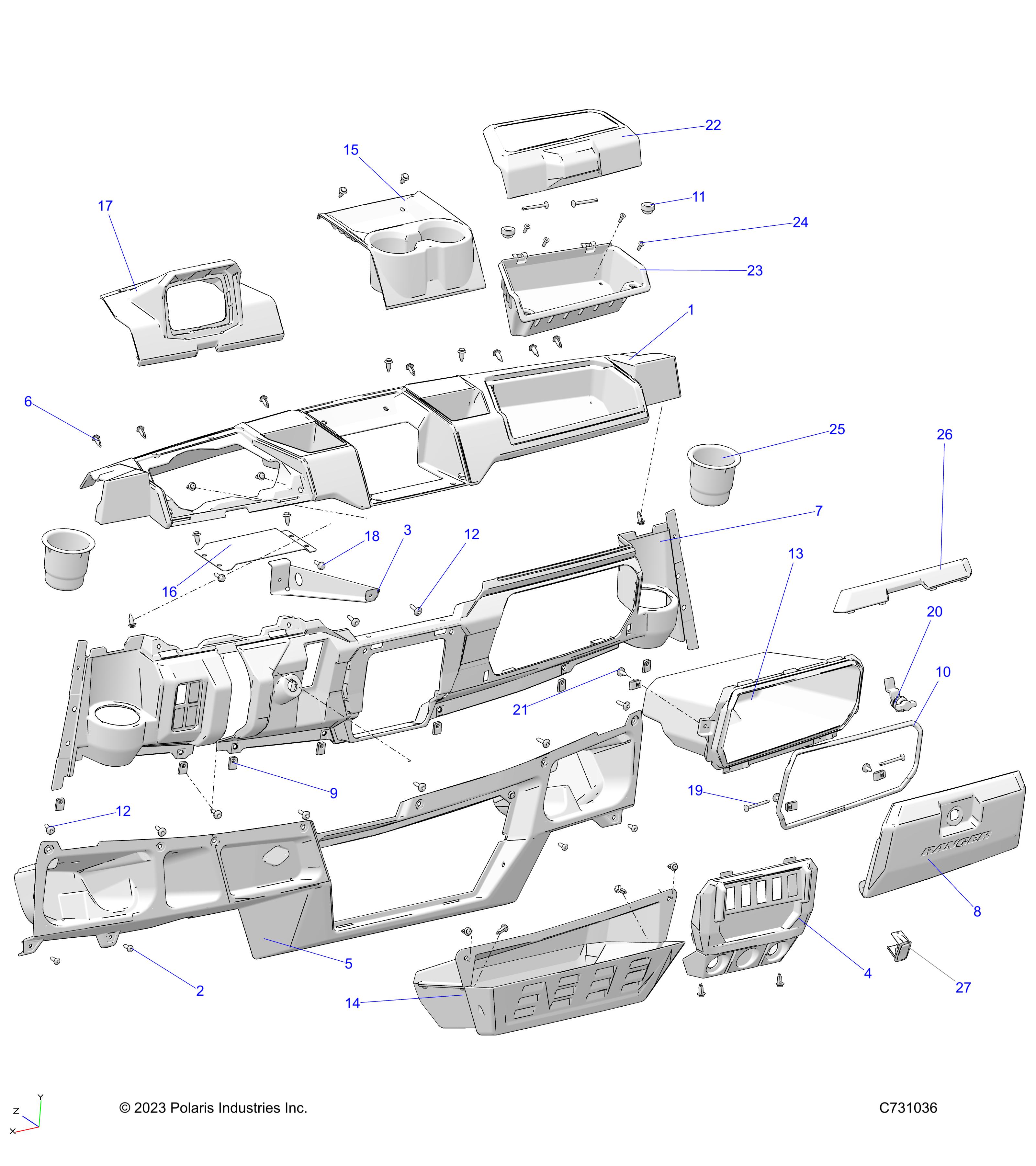 BODY, DASH - R22RRED4FA/NA/SCA/SCM (C730235)