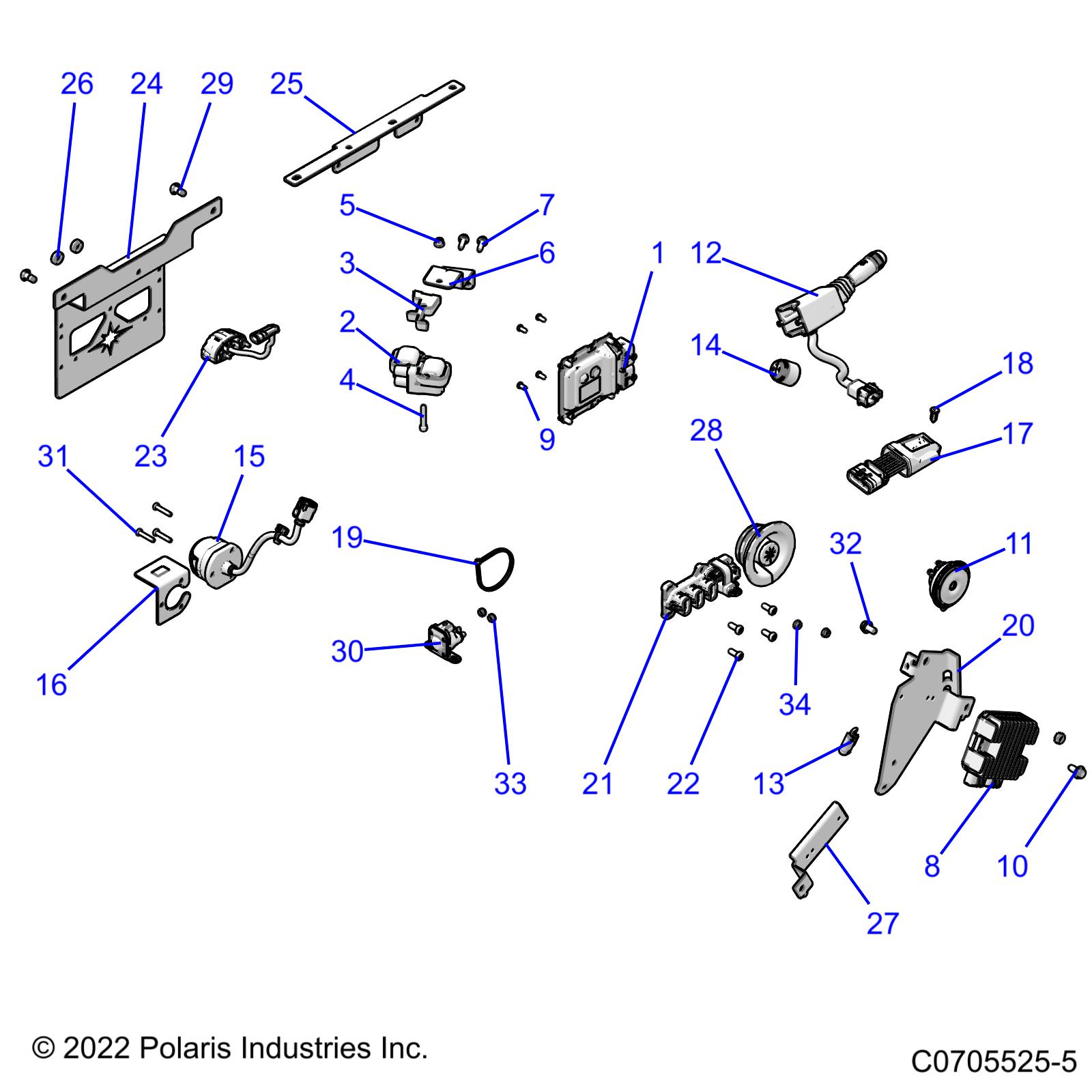 ELECTRICAL, WIRE HARNESS, COMPONENTS, AND LICENSE PLATE - R22TAE99FA/SFA/SCA/SCK (C0705525-5)