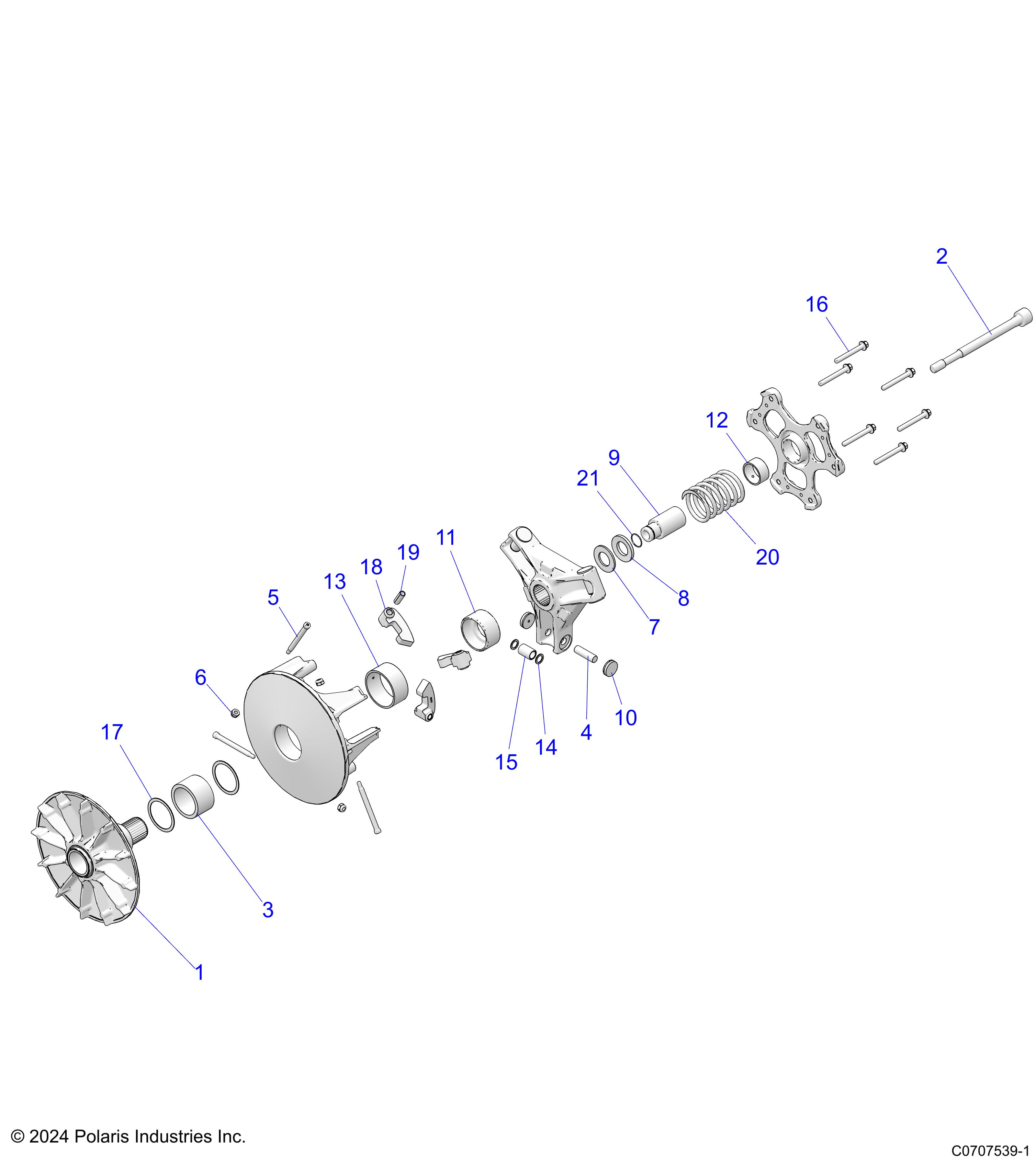 DRIVE TRAIN, PRIMARY CLUTCH - D25M2A57B4/G57B4/U57B4/W57B4 (C0707539-1)