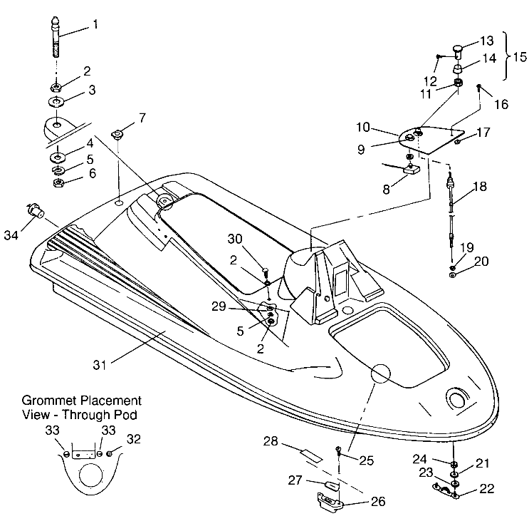 HULL and BODY SL 650 STD B954358 (4932923292A006)