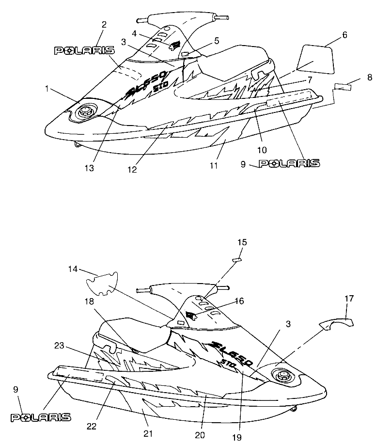 DECALS SL 650 STD B954358 (4932923292A007)