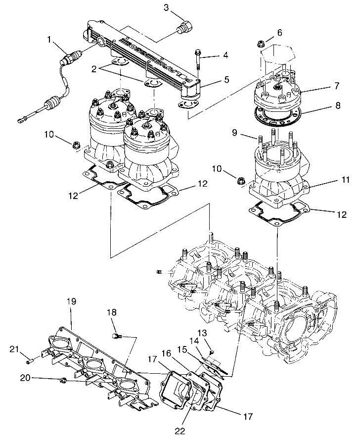 CYLINDER & MANIFOLD SL 650 STD B954358 (4932923292B013)