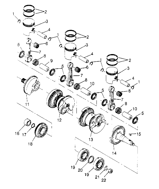 CRANKSHAFT & PISTON SL 650 STD B954358 (4932923292B014)