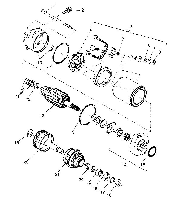 STARTING MOTOR SL 650 STD B954358 (4932923292C005)