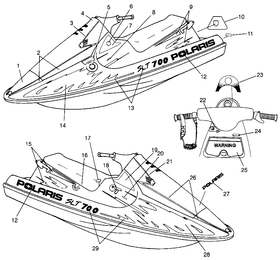 DECALS SLT 700 B964166 and  Intl. SLT 700 I964166 (4933923392A007)