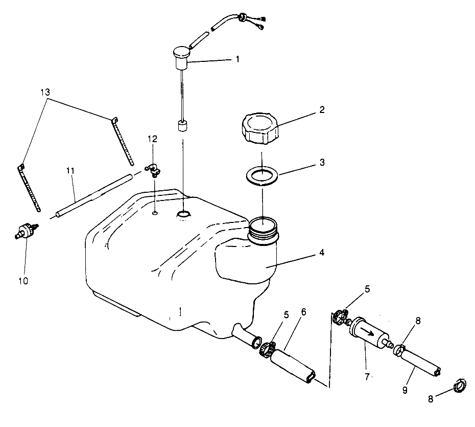 OIL TANK SLT 700 B964166 and Intl. SLT 700 I964166 (4933923392A014)