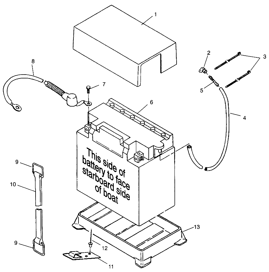 BATTERY BOX SLT 700 B964166 and  Intl. SLT 700 I964166 (4933923392B005)