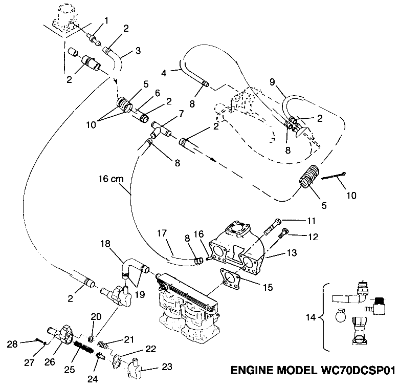 COOLING SYSTEM - ENGINE MODEL WC70DCSP01 SLT 700 B964166 and  Intl. SLT 700 (4933923392B007)