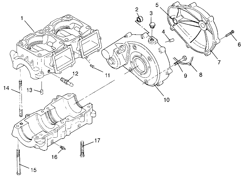 CRANKCASE SLT 700 B964166 and Intl. SLT 700 I964166 (4933923392B013)