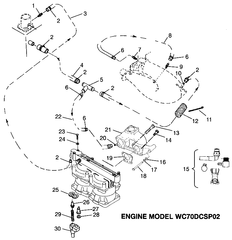 COOLING SYSTEM - ENGINE MODEL WC70DCSP02 SLT 700 B964166 and  Intl. SLT 700 (4933923392B07A)