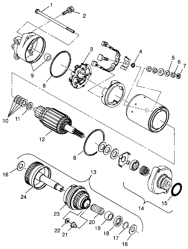 STARTING MOTOR SLT 700 B964166 and  Intl. SLT 700 I964166 (4933923392C006)