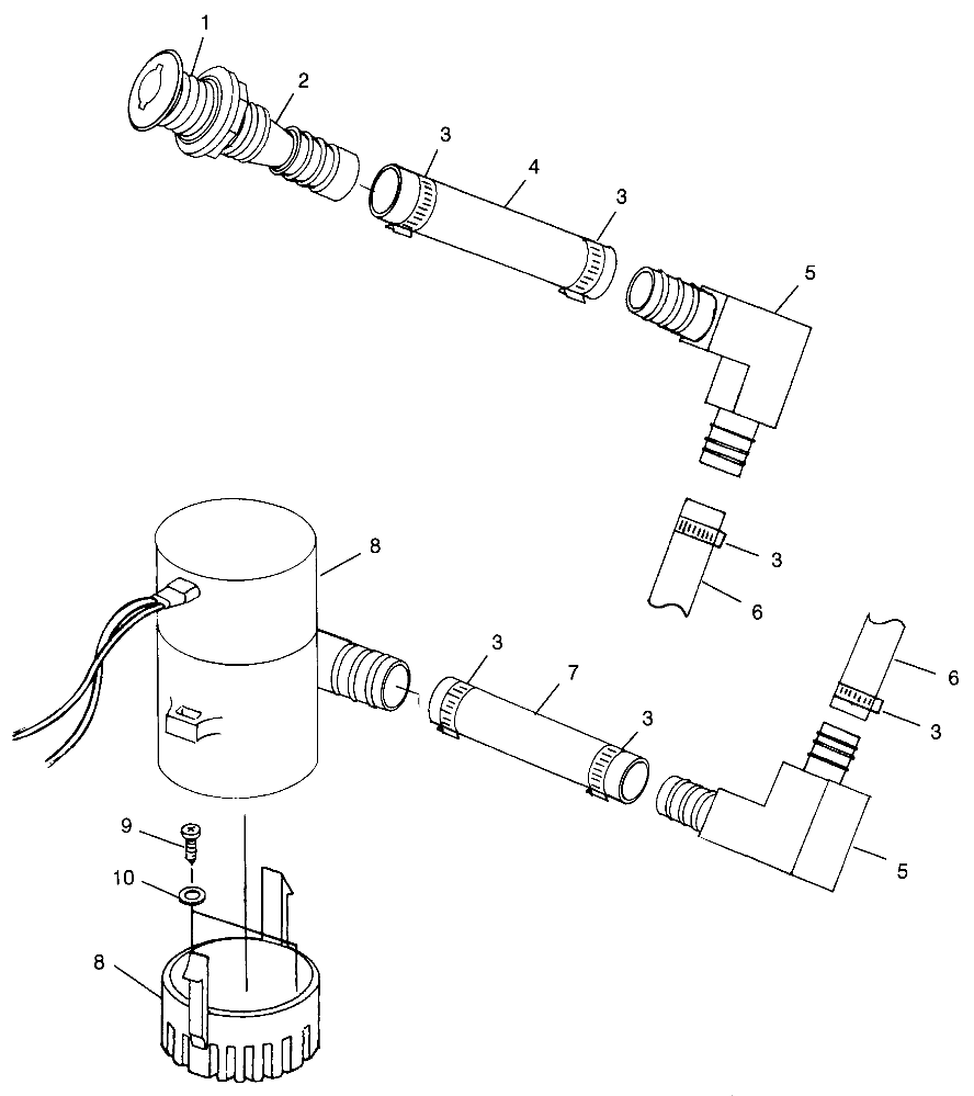 BILGE PUMP SLT 700 B964166 and  Intl. SLT 700 I964166 (4933923392C008)