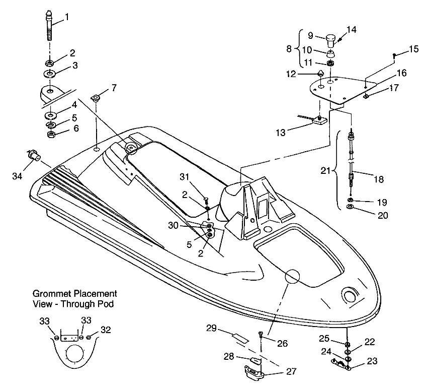 HULL and BODY SLX 780 B954287 (4933953395A006)