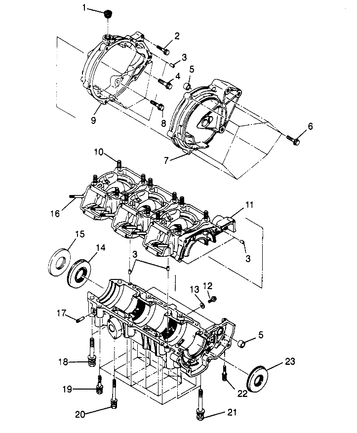 CRANKCASE ASSEMBLY  SLX 780 B954287 (4933953395B013)