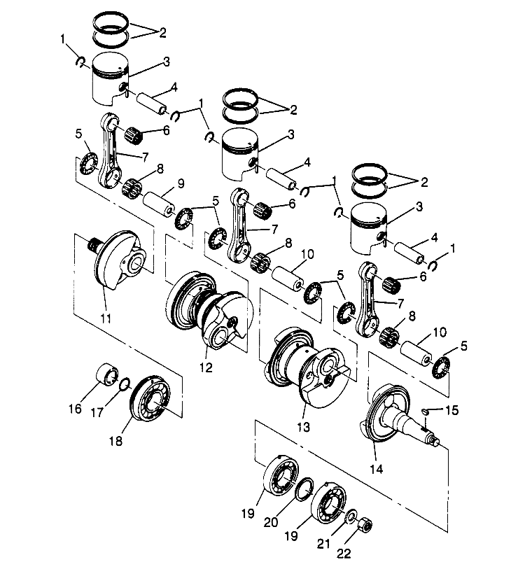 CRANKSHAFT & PISTON  SLX 780 B954287 (4933953395C001)