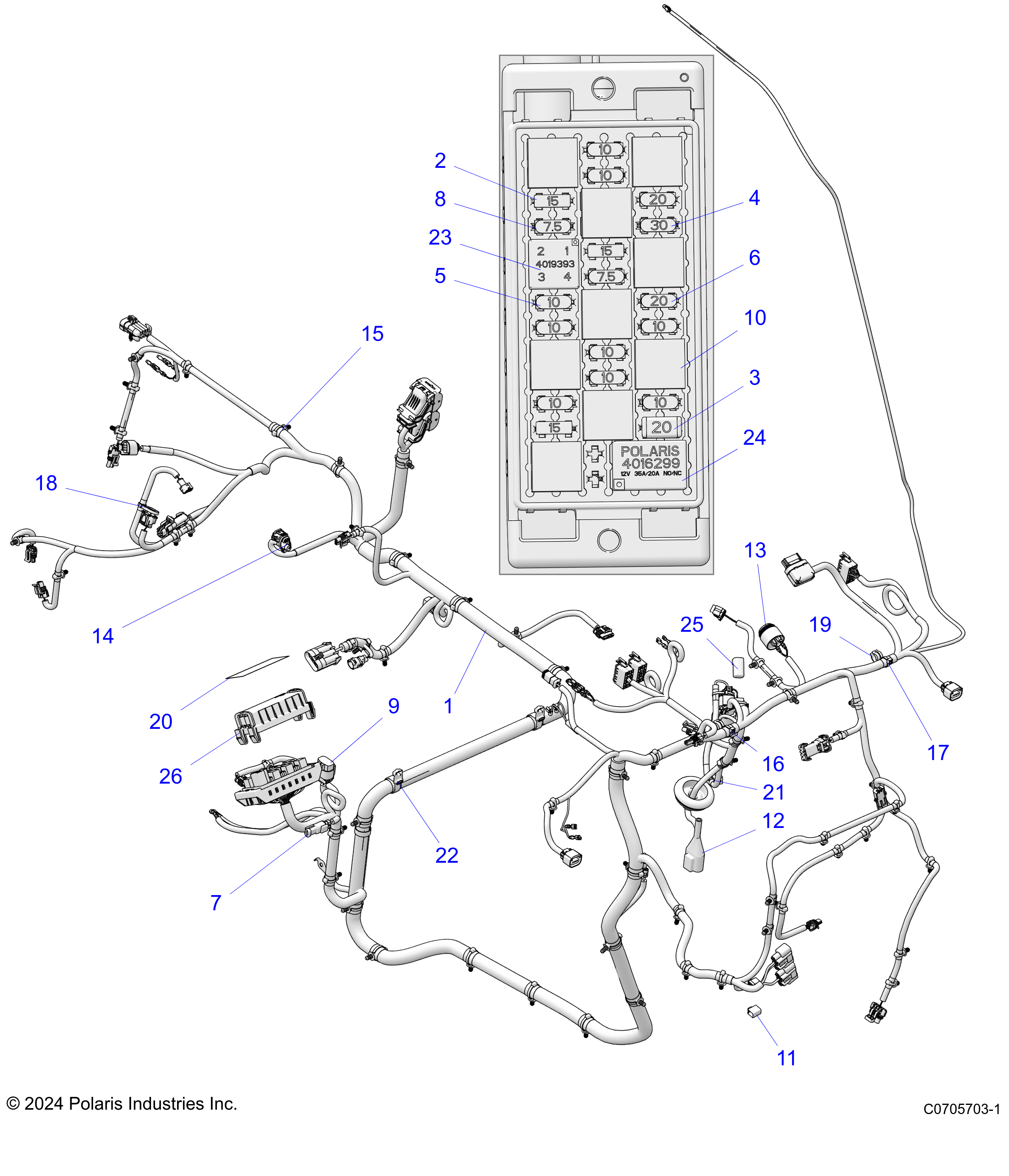 ELECTRICAL, WIRE HARNESS - D24M2A57B4/G57B4/U57B4/W57B4 (C0705703-1)