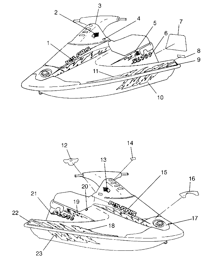 DECALS SL 780 B964087 and Intl. SL 780 I964087 (4935523552A007)