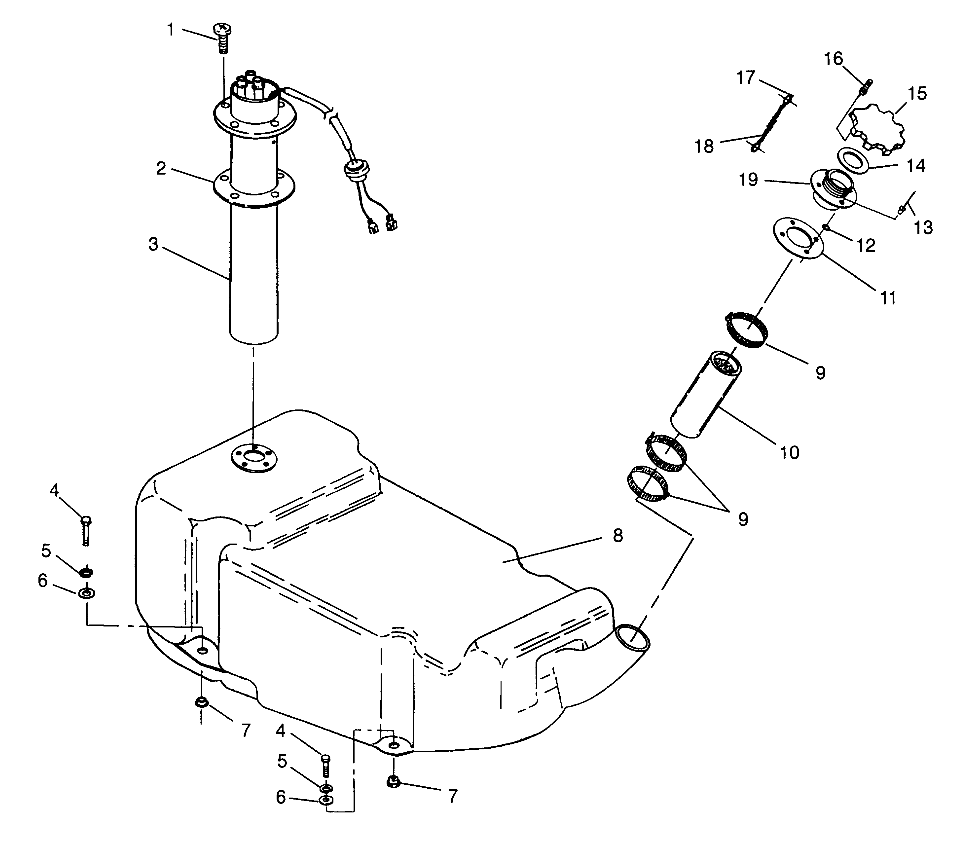 FUEL TANK SL 780 B964087 and Intl. SL 780 I964087 (4935523552A009)