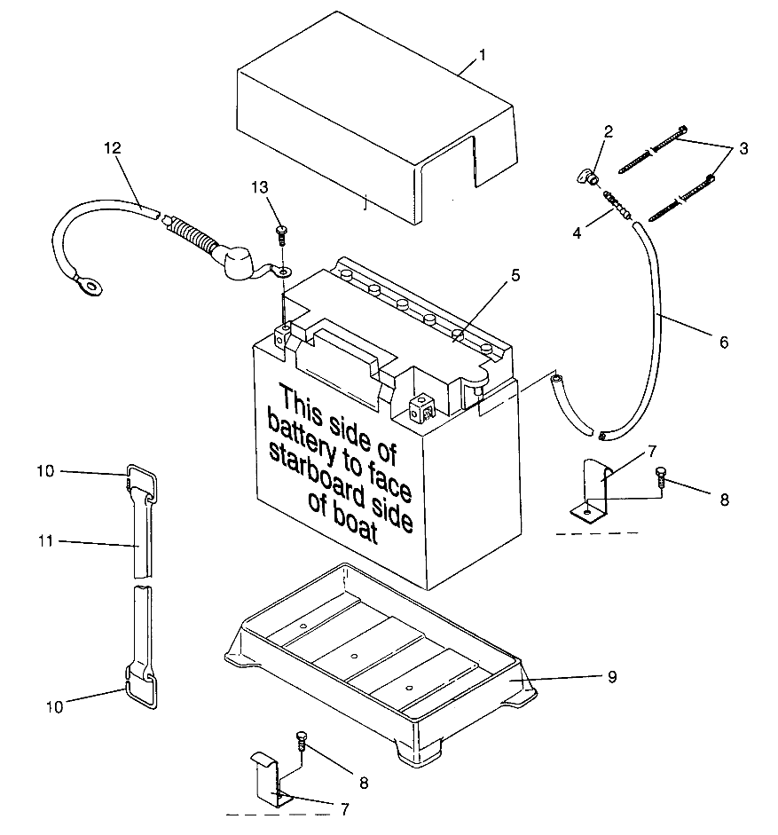 BATTERY BOX SL 780 B964087 and  Intl. SL 780 I964087 (4935523552B006)