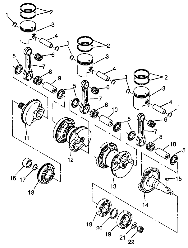 CRANKSHAFT & PISTON SL 780 B964087 and Intl. SL 780 I964087 (4935523552C002)