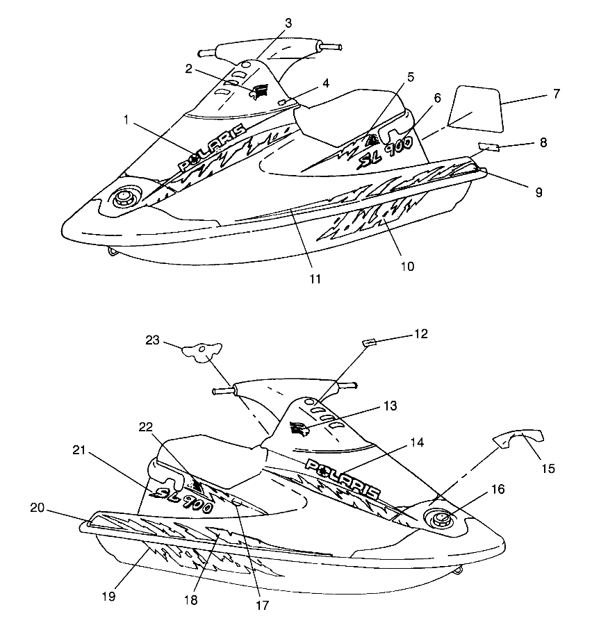 DECALS SL 900 B964291 and  Intl. SL 900 I964291 (4935583558A007)