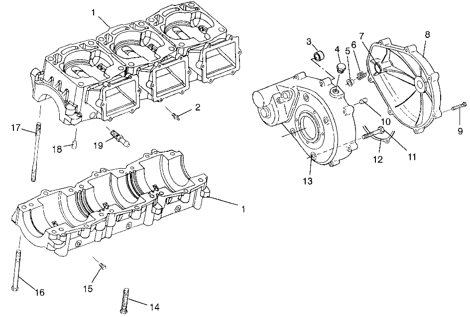 CRANKCASE SL 900 B964291 and Intl. SL 900 I964291 (4935583558C001)