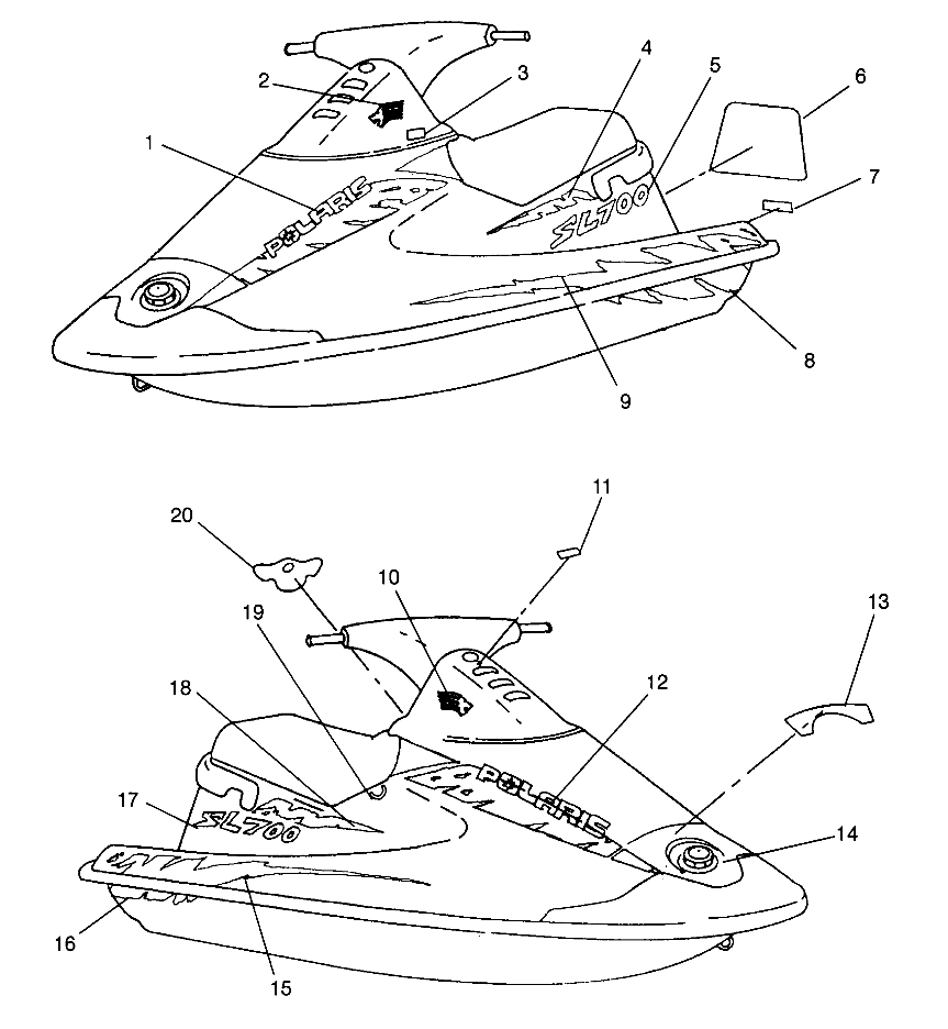 DECALS SL 700 B964066 and  Intl. SL 700 I964066 (4935633563A007)