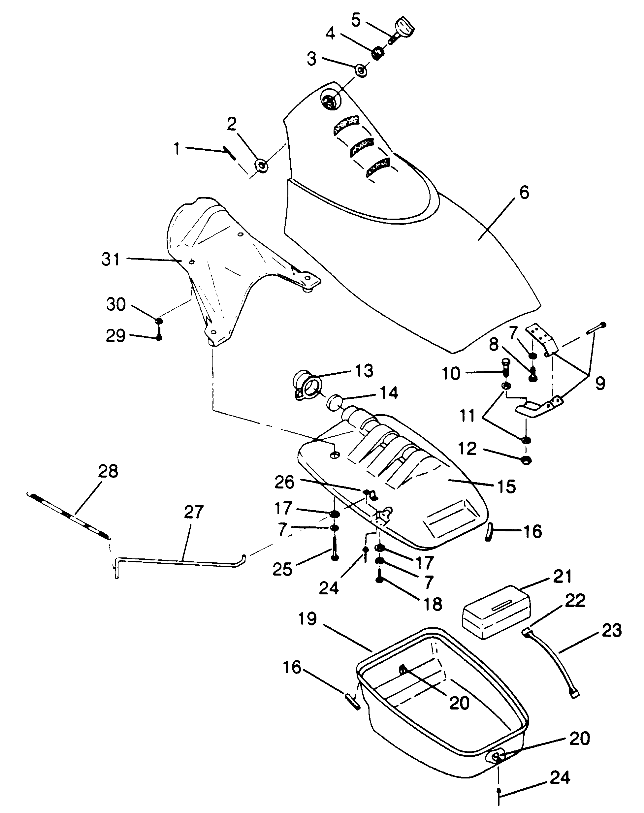 FRONT STORAGE COMPARTMENT SL 700 B964066 and  Intl. SL 700 I964066 (4935633563A008)