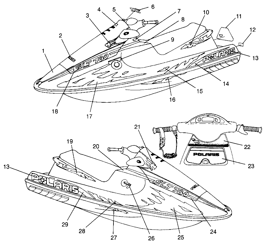 DECALS SLT 780 B964588 and  Intl. SLT 780 I964588 (4935683568A007)