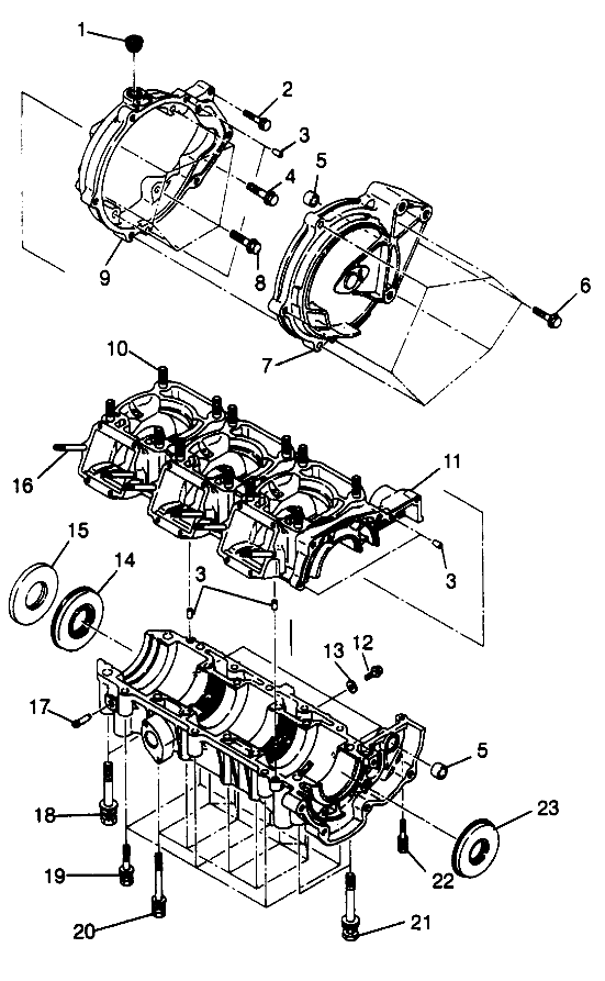 CRANKCASE ASSEMBLY SLT 780 B964588 and  Intl. SLT 780 I964588 (4935683568B014)