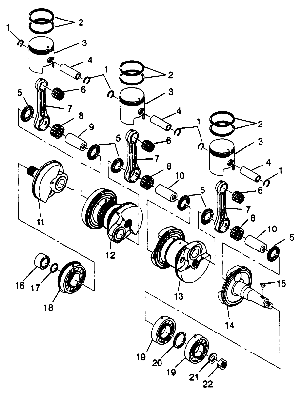 CRANKSHAFT & PISTON SLT 780 B964588 and  Intl. SLT 780 I964588 (4935683568C002)