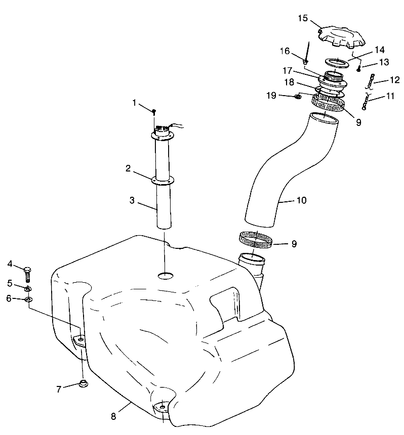 FUEL TANK HURRICANE B964466 and Intl. HURRICANE I964466 (4935733573A009)