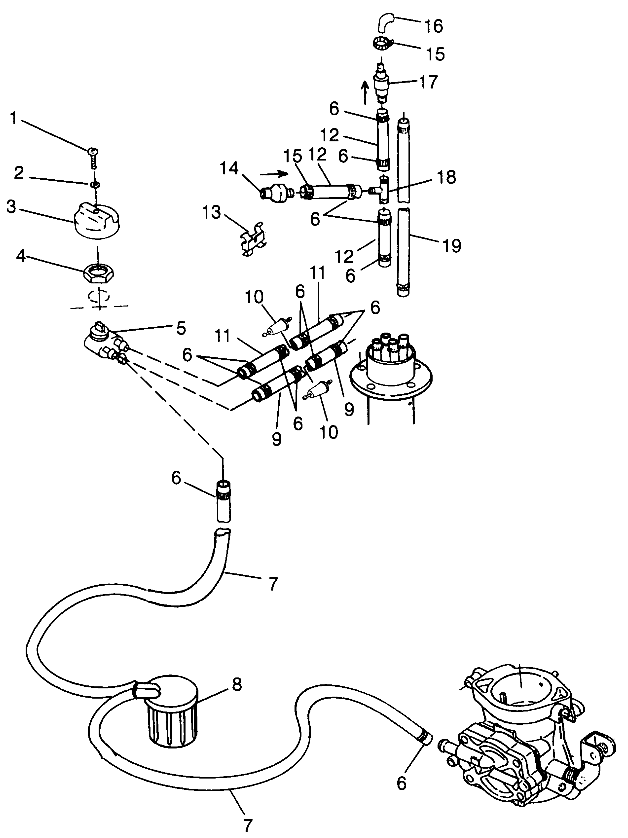 FUEL SYSTEM HURRICANE B964466 and Intl. HURRICANE I964466 (4935733573A010)