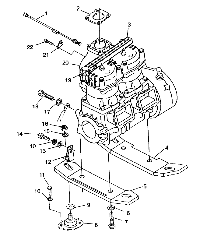 ENGINE MOUNTING HURRICANE B964466 and Intl. HURRICANE I964466 (4935733573B001)