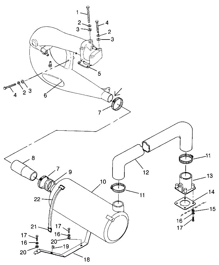 EXHAUST SYSTEM HURRICANE B964466 and  Intl. HURRICANE I964466 (4935733573B004)