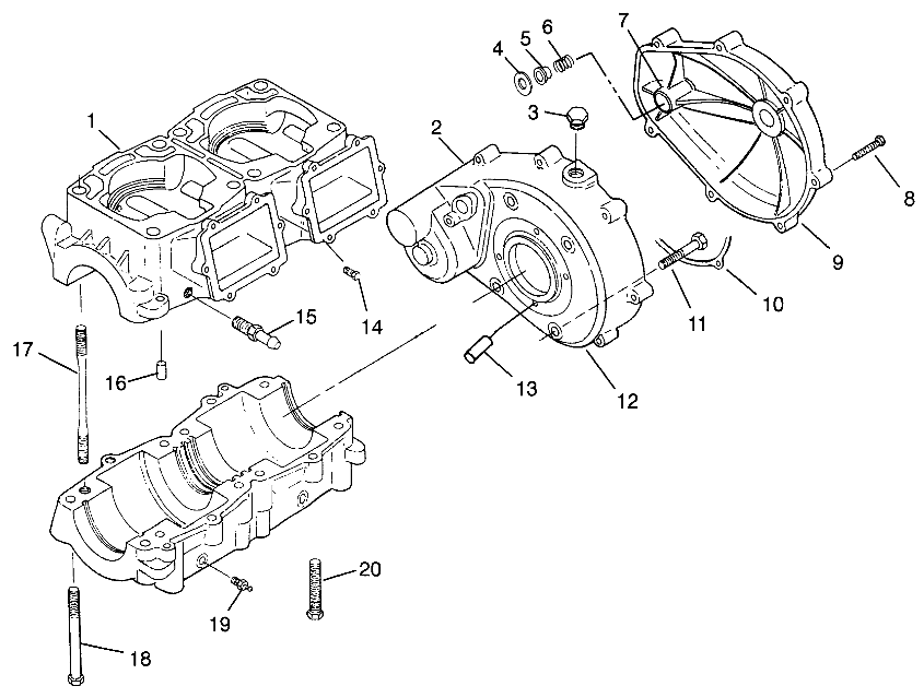 CRANKCASE HURRICANE B964466 and Intl. HURRICANE I964466 (4935733573B014)