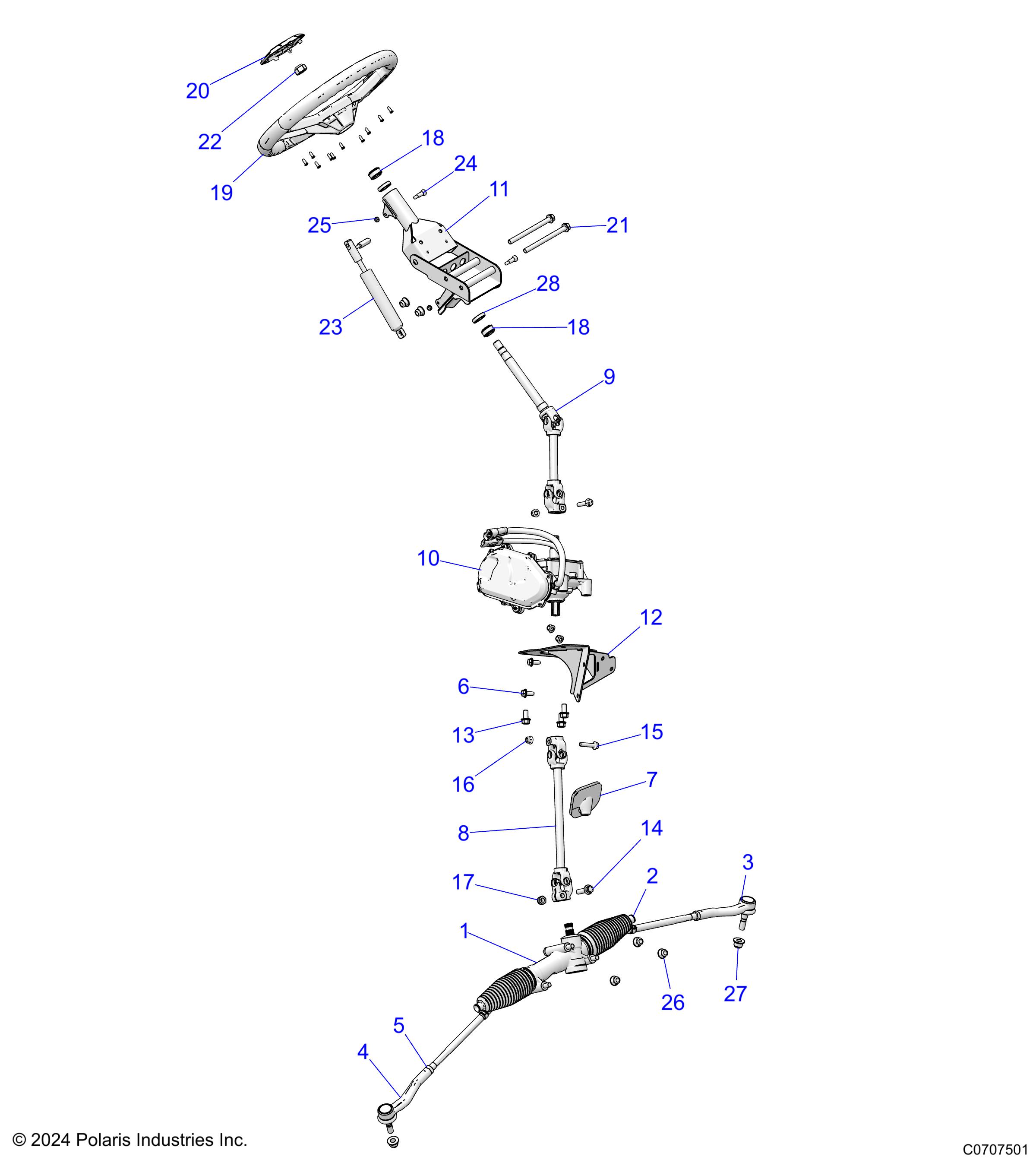 STEERING, STEERING ASM. - D25E3CC2B4/UC2B4 (C0707501)