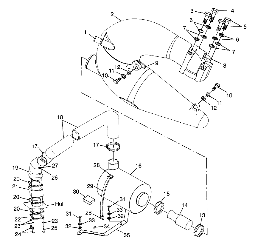 EXHAUST SYSTEM SLTX B964590 and Intl. SLTX I964590 (4935783578B004)