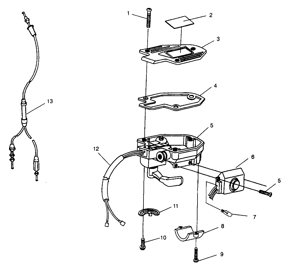 CONTROLS - THROTTLE ASM./CABLE Scrambler W967840 (4935823582B011)