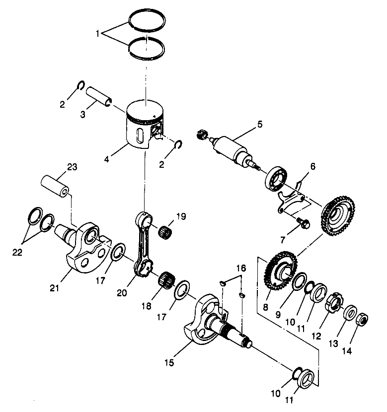 PISTON and CRANKSHAFT Scrambler W967840 (4935823582C012)